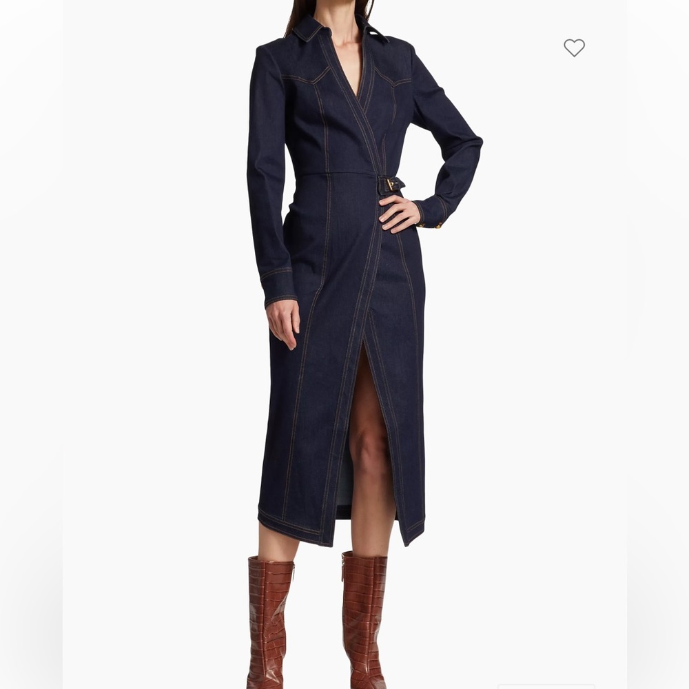 Veronica Beard Long Sleeve Denim Wrap Shirtdress - worn once